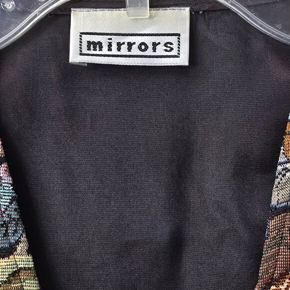 Jungle Tapestry Suit Vest Top S M L Elephant Zebra Giraffe Tiger Vintage 90s - Picture 4 of 6